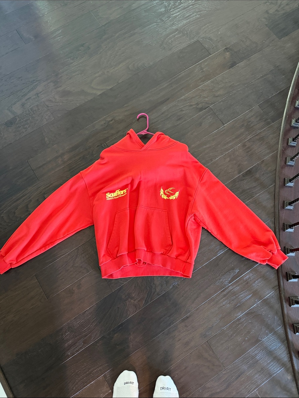 Scufferz Red Hooded Pullover Sweatshirt